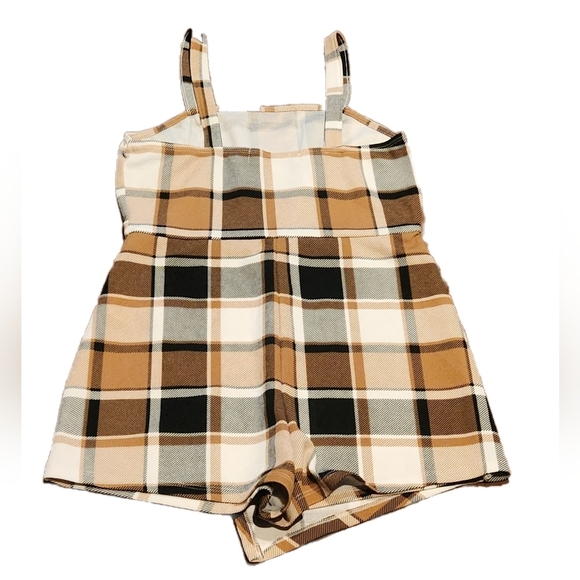 Juniors Almost Famous Plaid Romper- Medium - Picture 2 of 3